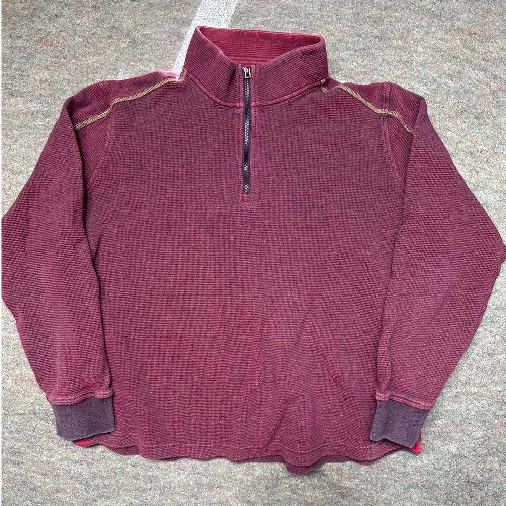 Robert Graham Waffle Knit Pullover Sweater Mens Sz XL 1/4 Zip